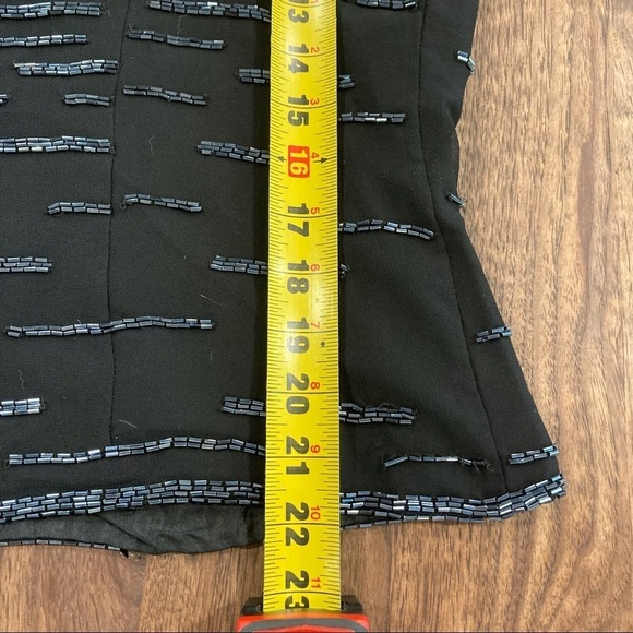 J Kara New York sz Large black sequin fitted spaghetti strap top - Picture 15 of 16